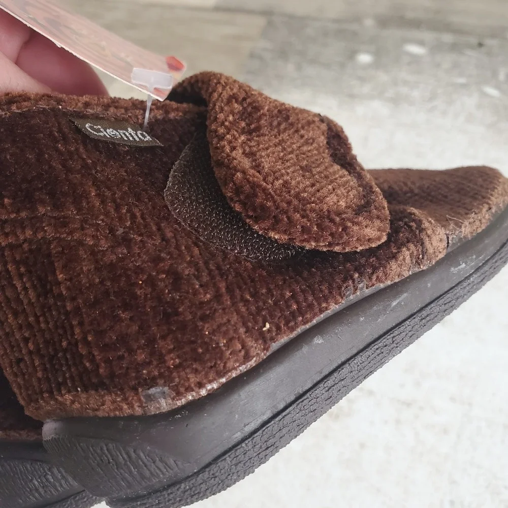 Cienta 133008 Toddlers Shoes Sz 6 Brown Velvet Round Toe Hook & Loop Ankle